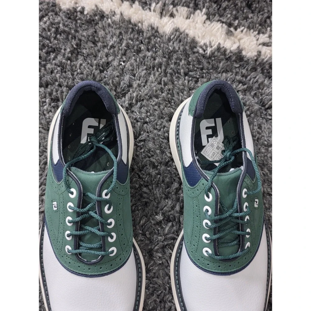New Footjoy Traditions Mens Size 9M White/Navy/Olive #57969